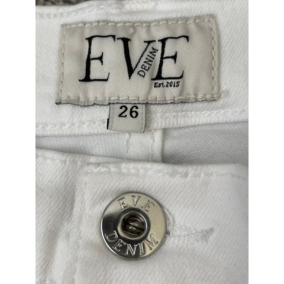 Eve Denim The Juliette Jean White Blanc Button Fly High Rise Size 26 $245 - Picture 11 of 15